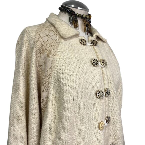 Vintage Heavy Knit Lace Cottage Core Boho Jacket - Picture 7 of 16